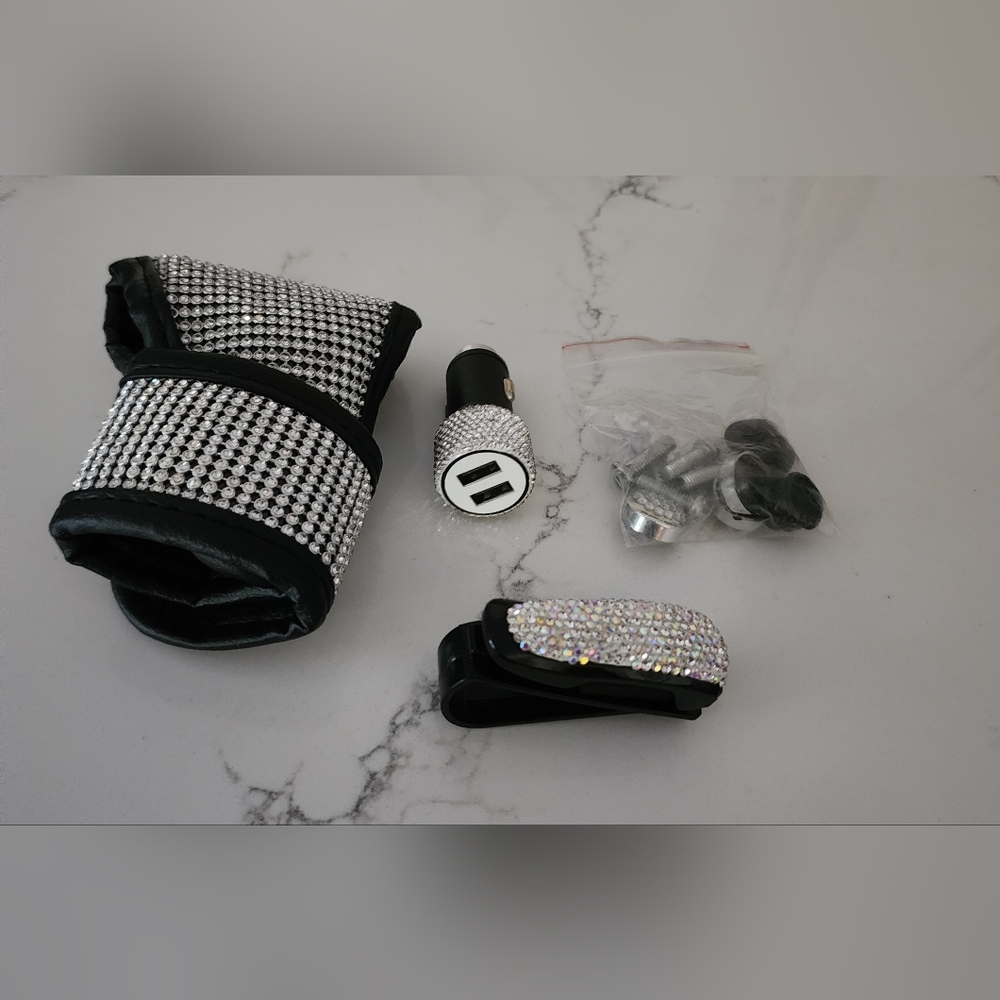 Rhinestone Car Accessory Set